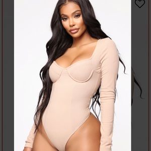 Fashion Nova Pauline Bodysuit Tan